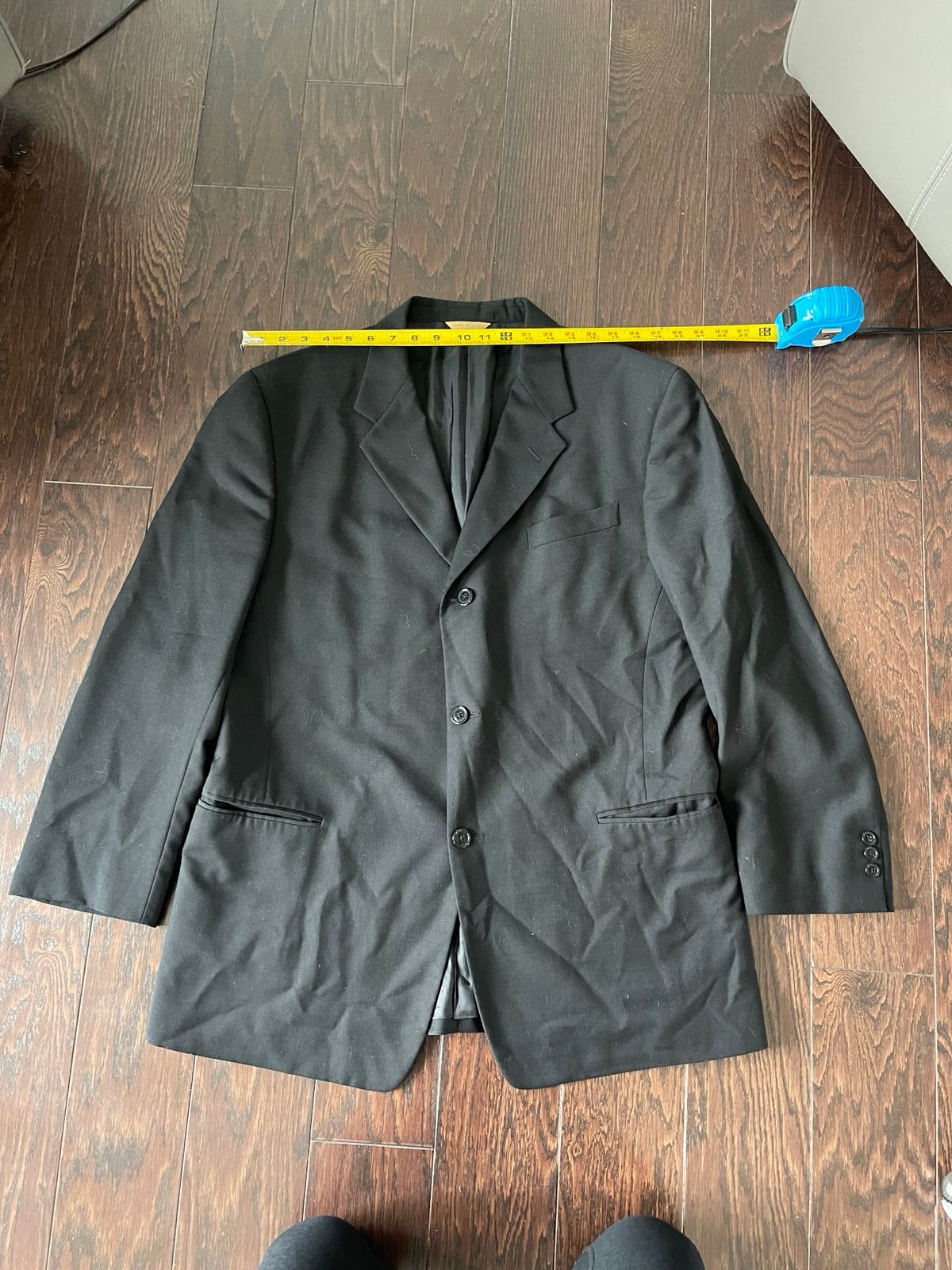 DONNA KARAN Blazer Size Mens 44R Black 100% Wool Sports coat Made in Italy