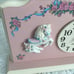 Vintage Shabby Chic Cottage Pastel Pink Rose Carousel Wood Clock