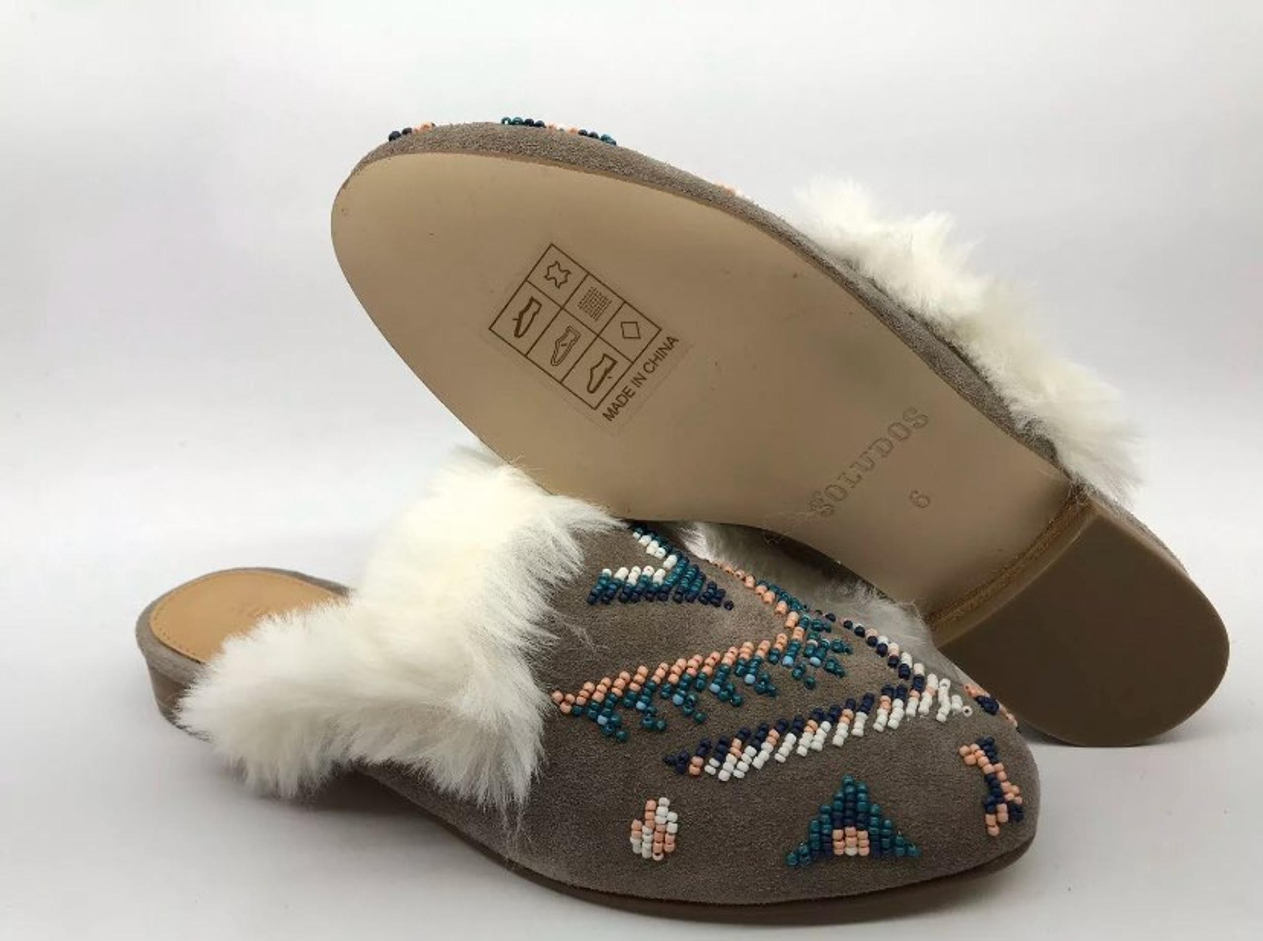 Soludos Sedona Faux Fur Beaded Mule