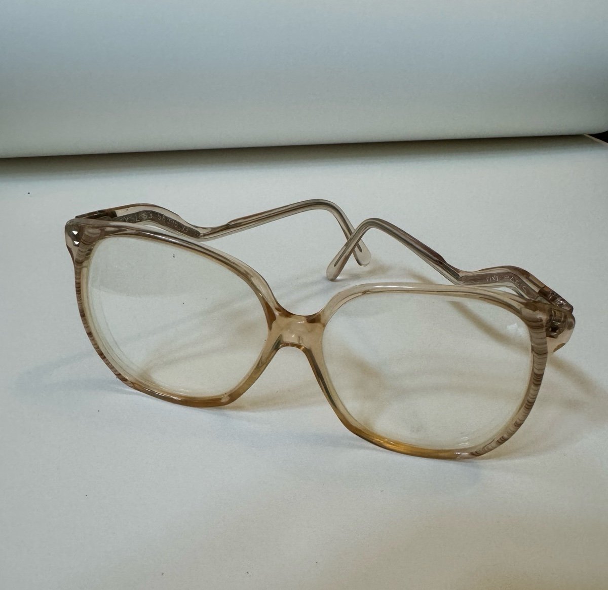 Vintage YSL prescription glasses translucent golden tan frame
