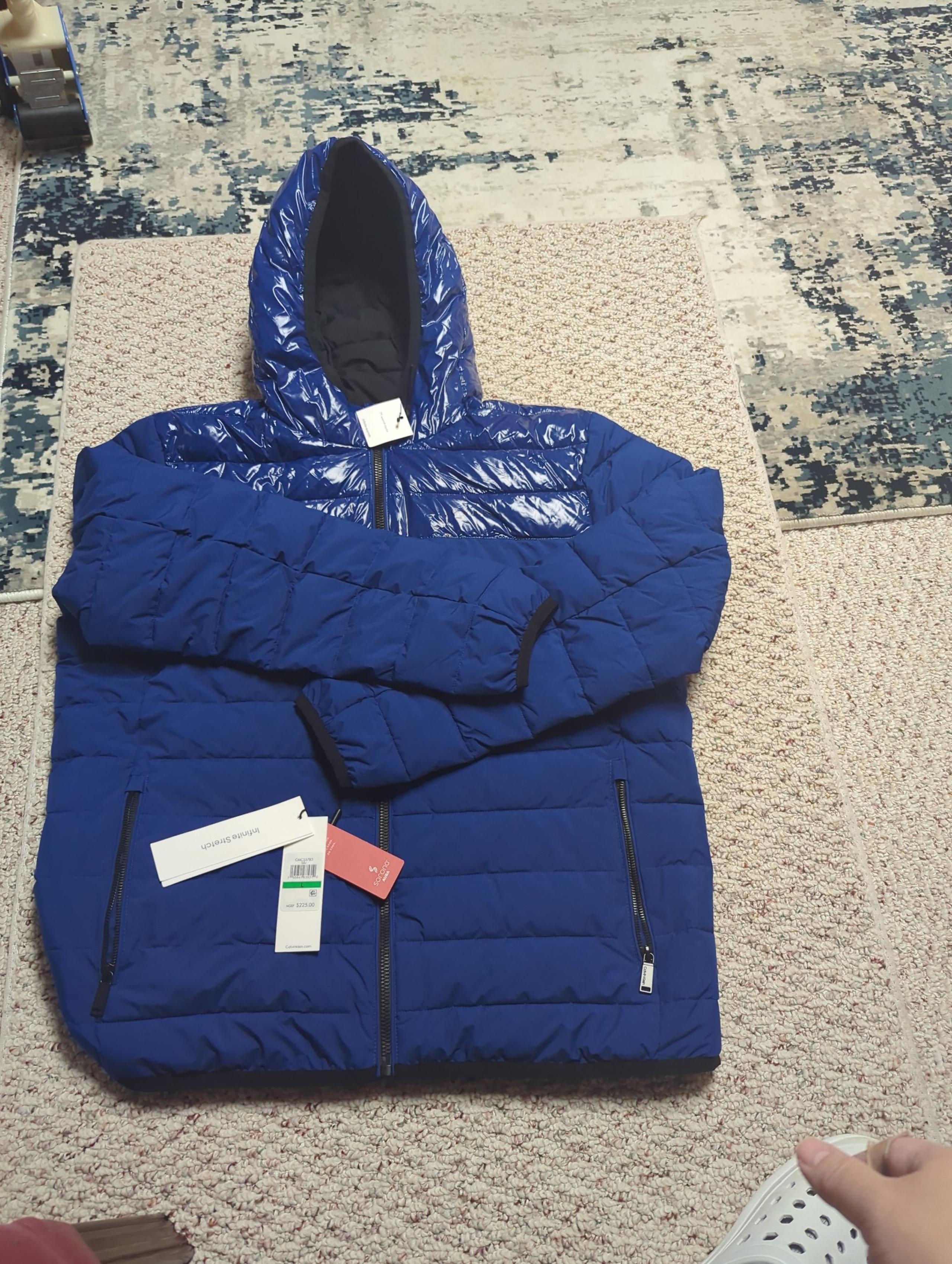 Calvin Klein men's blue puffer jacket