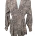 Topshop Black and Tan Zebra Plunge Neck Blouse. Size 6