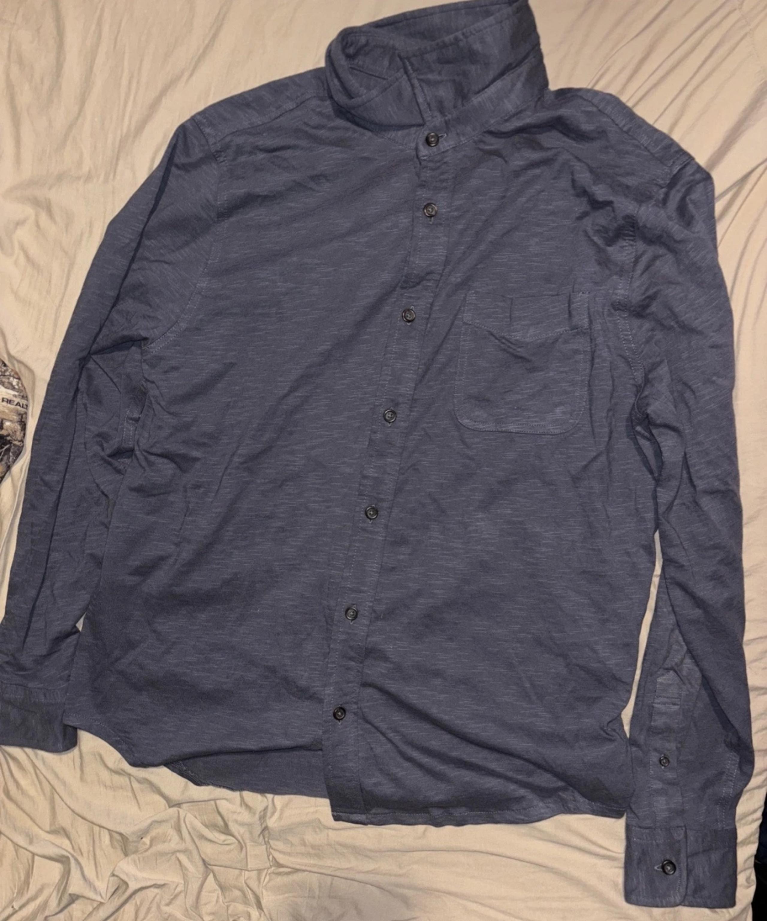 J. Crew Reimagined Cotton Grey Black Button Up Men's Size XL