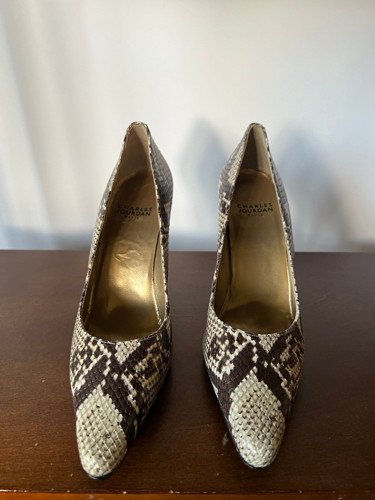 Charles Jourdan snakeskin pumps