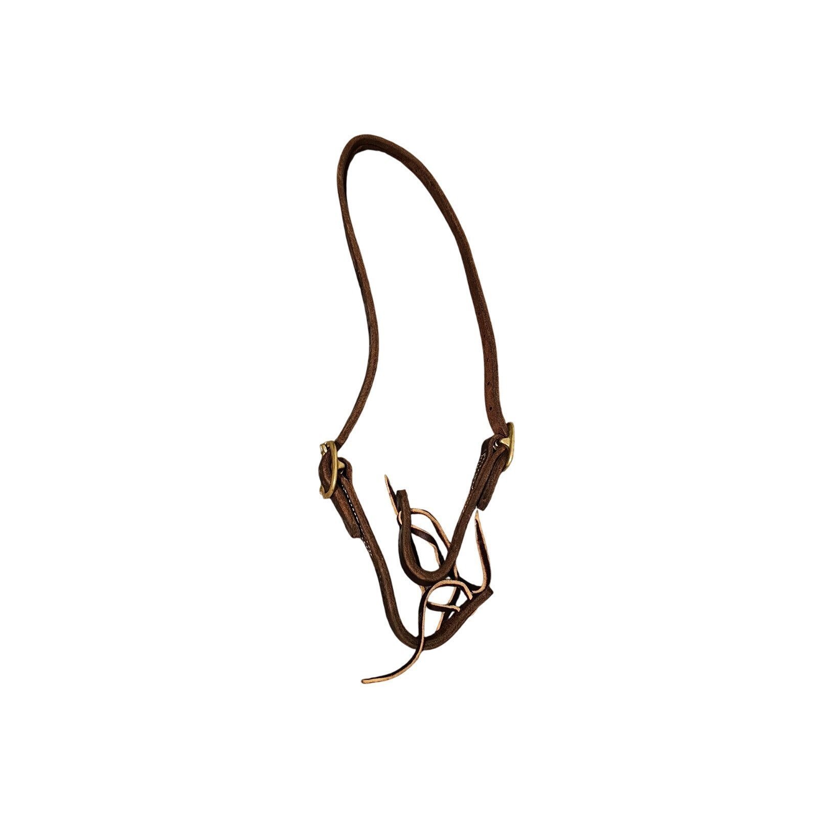 Don rich leather bridle split ear gold hardware new