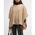 Vince Merino Wool/cashmere Knit Poncho Sweater in Camel