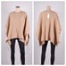 Vince Merino Wool/cashmere Knit Poncho Sweater in Camel