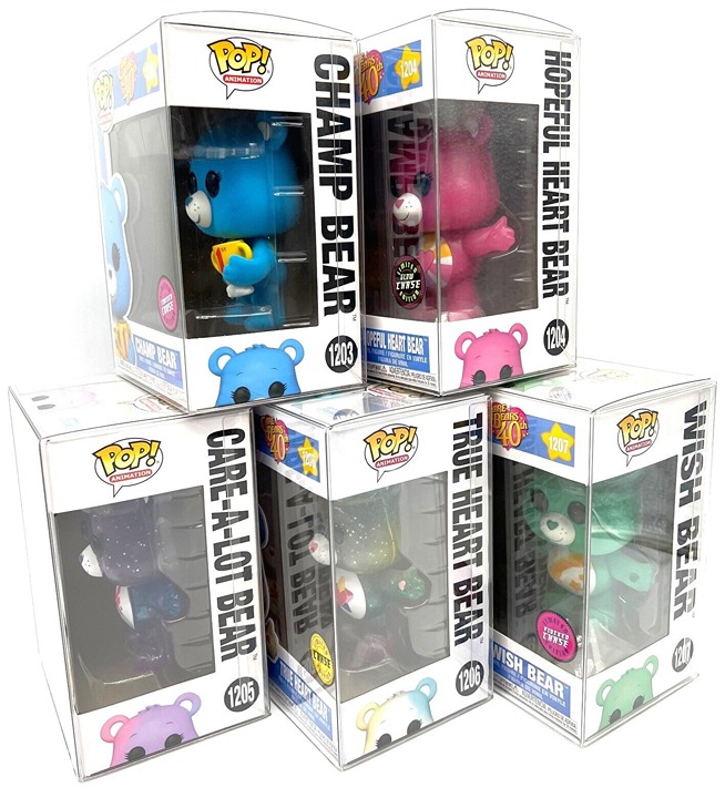 Funko Pop! Care Bears 40th Anniversary CHASE Set of 5 with Protectors