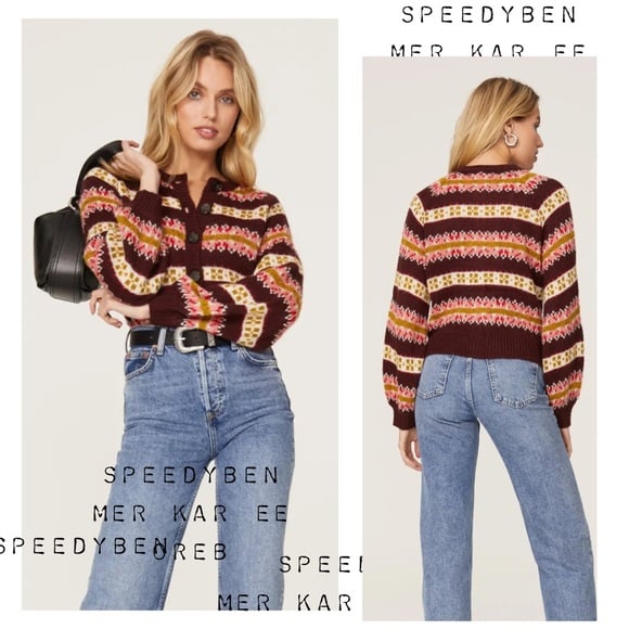 The Great. The Loom Cardigan Sweater Rosehip Medium