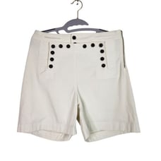 A.L.C. Shorts Womens 2 Cream Pierce High Waist Button Flap Sailor Nautical ALC