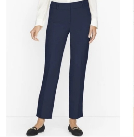 Talbots High Waist Straight Leg Blue Pants Size 8