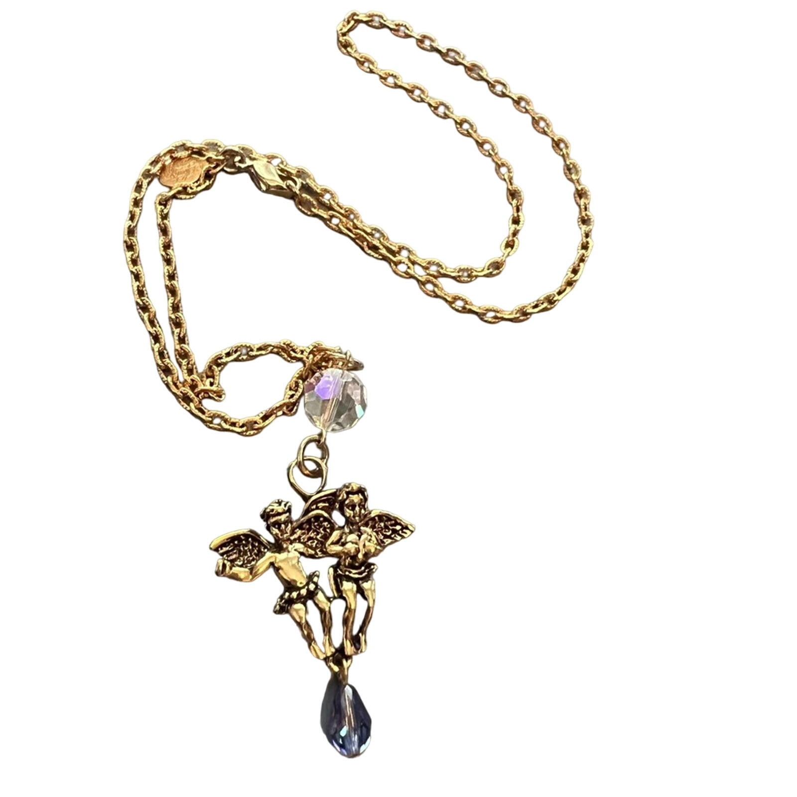 Kirk Folly Gold Tone angel Pendant Necklace