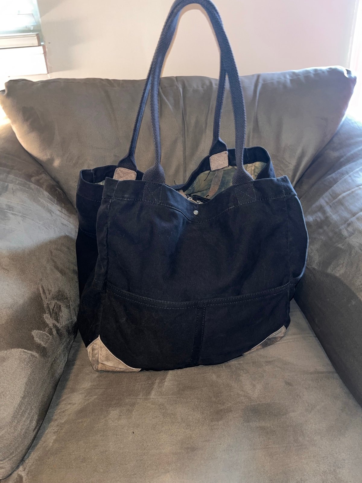 We the free Fremont reversible tote canvas & suede Free People
