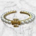 Tory Burch Logo Pearl Cuff Bangle Ivory OS