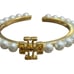 Tory Burch Logo Pearl Cuff Bangle Ivory OS