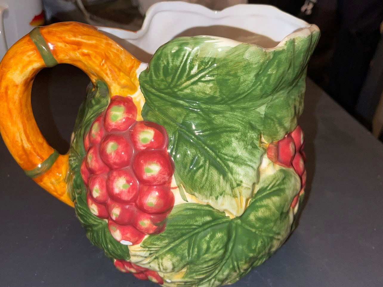 Vintage Cherry Drink Pitcher Fruit