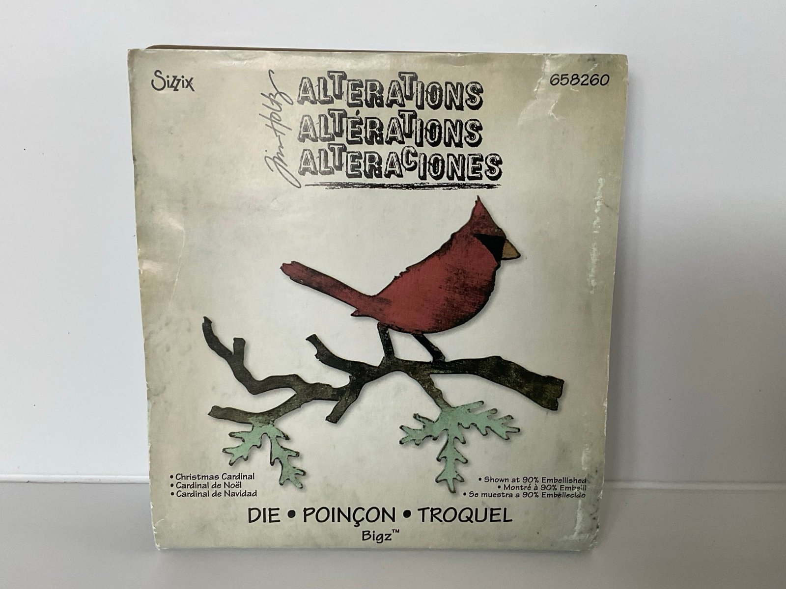 Tim Holtz Sizzix Christmas Cardinal 668260 Bigz Bird Die
