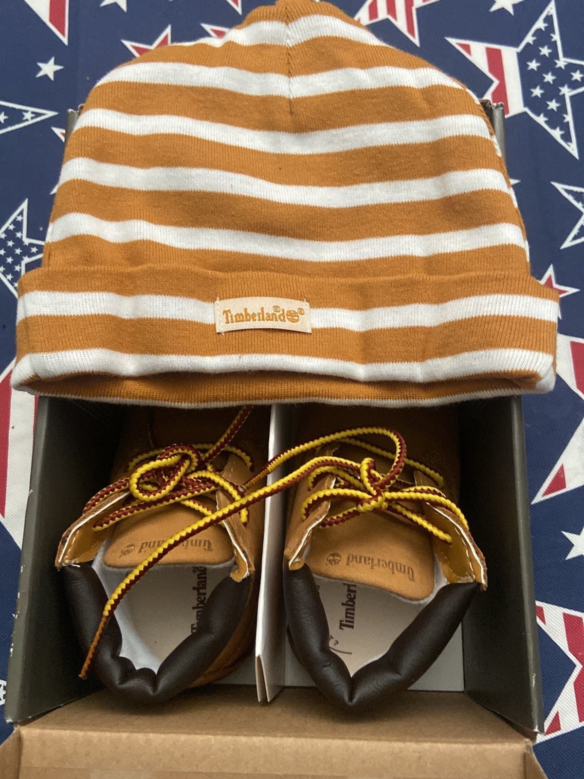 3c Timberland Crib Booties with Hat Set