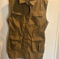 ATHLETA Boundless Utility Vest Cinch Waist Long Size Large Acacia Olive