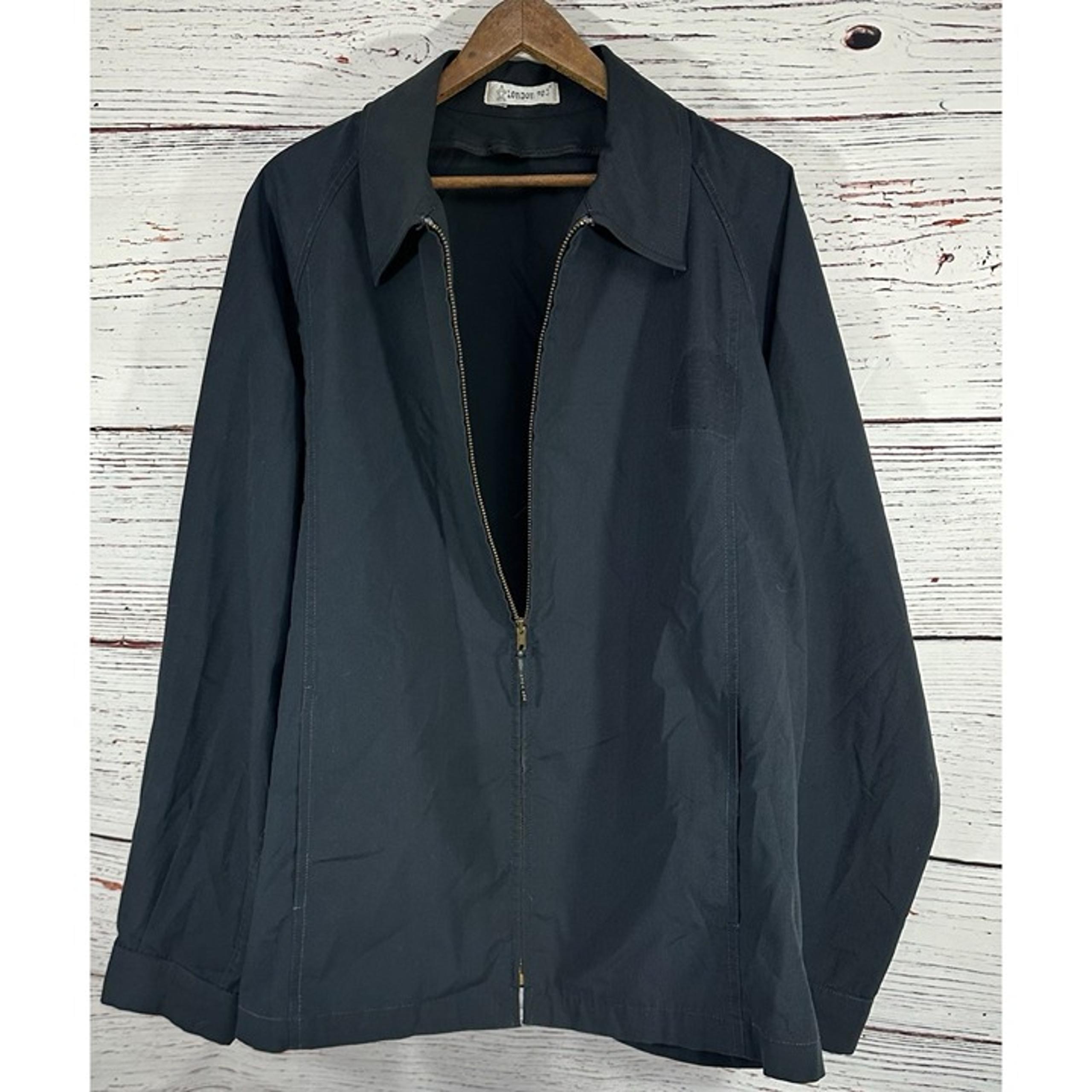 Vintage London Fog Classic Jacket Navy Blue Mens Size 42 Long Zip Up Made In USA