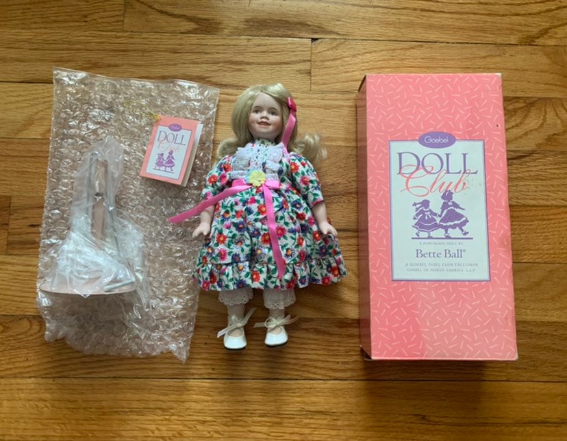 Vtg Goebel Bette Ball Porcelain Doll