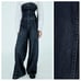 NWT. Zara Navy Blue Strapless TRF Denim Jumpsuit. Size XS.