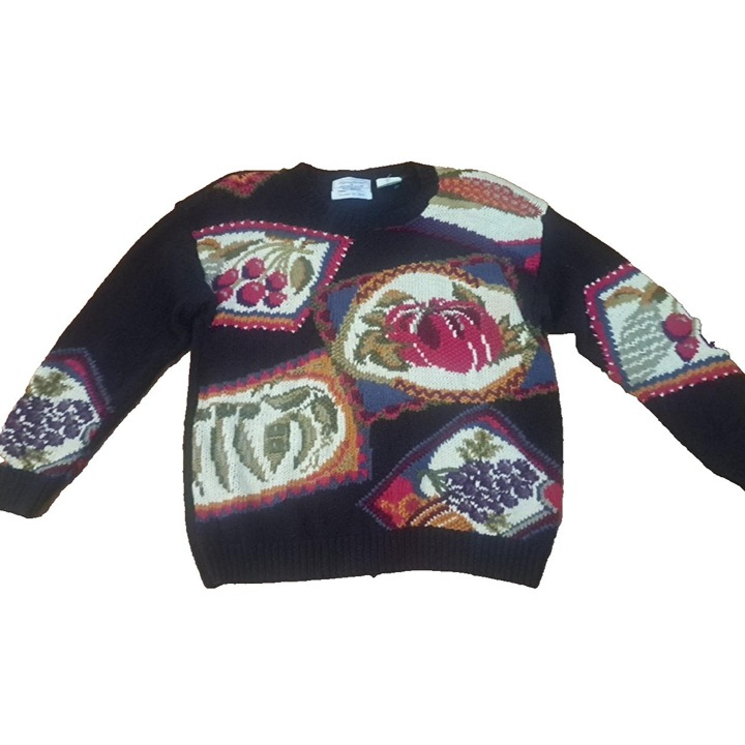 Vintage Womens Northern Isles Sweater Hand Knit Fruit Garden Ramie Blend Small