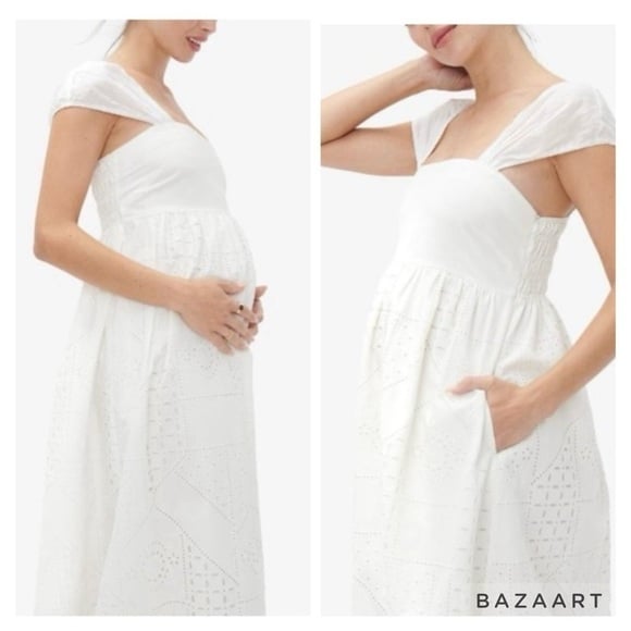 NWT HATCH Collection - The Ivy Eyelet Midi Dress - Size 0 Brand New