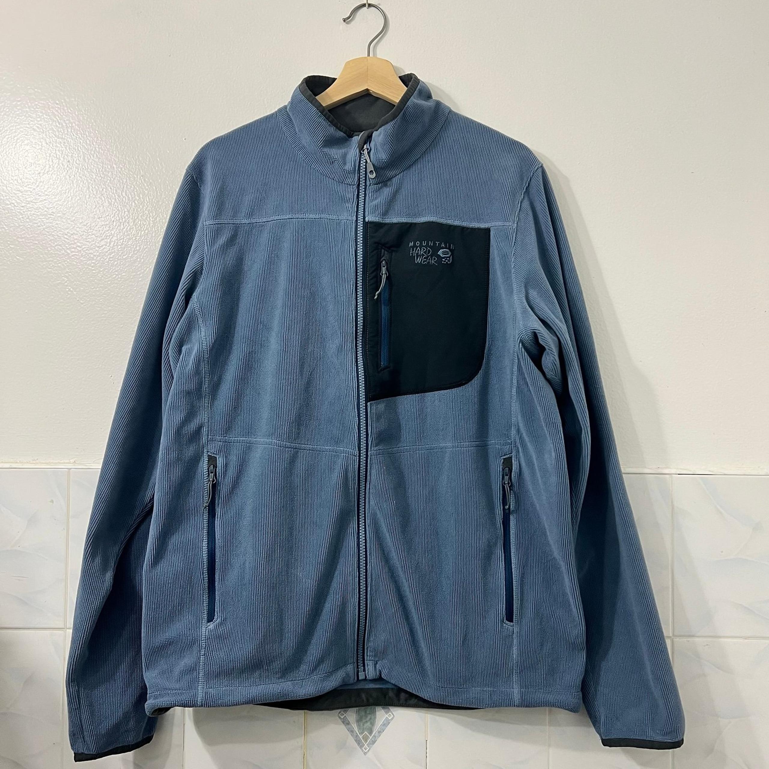 MOUNTAIN HARDWEAR Men's Large Blue Strecker Lite Jacket Hiking Spring Camping