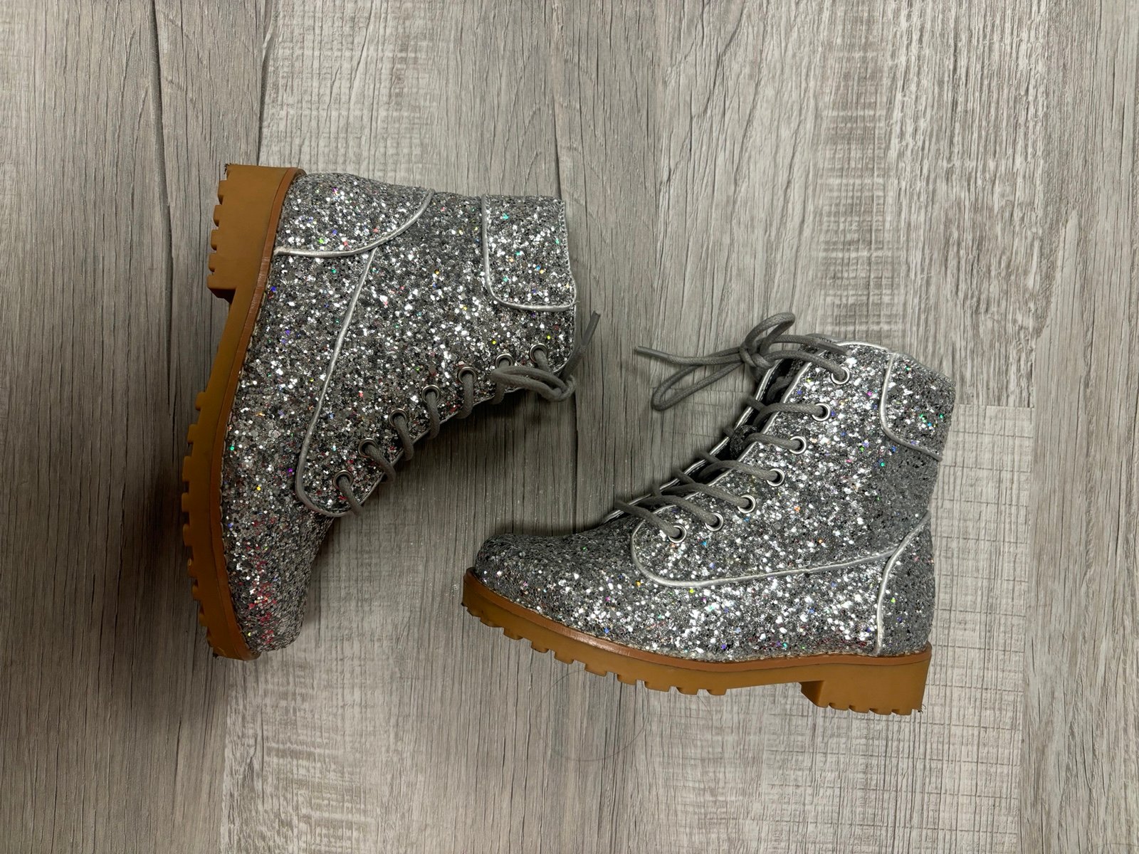 Silver glitter boots Size 11