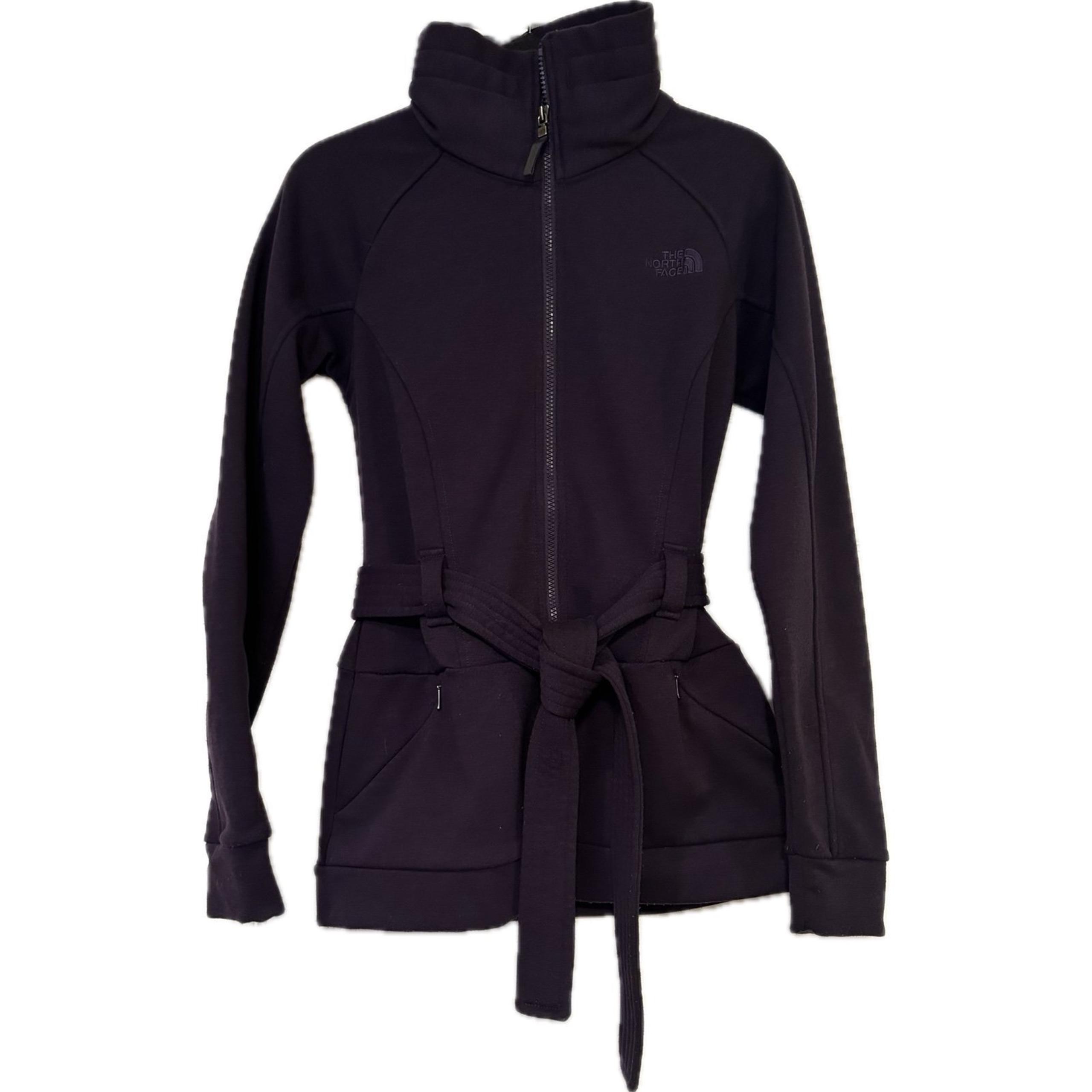 North Face Ladies Avery Belted Full Zip Fleece Jacket Purple Women Small