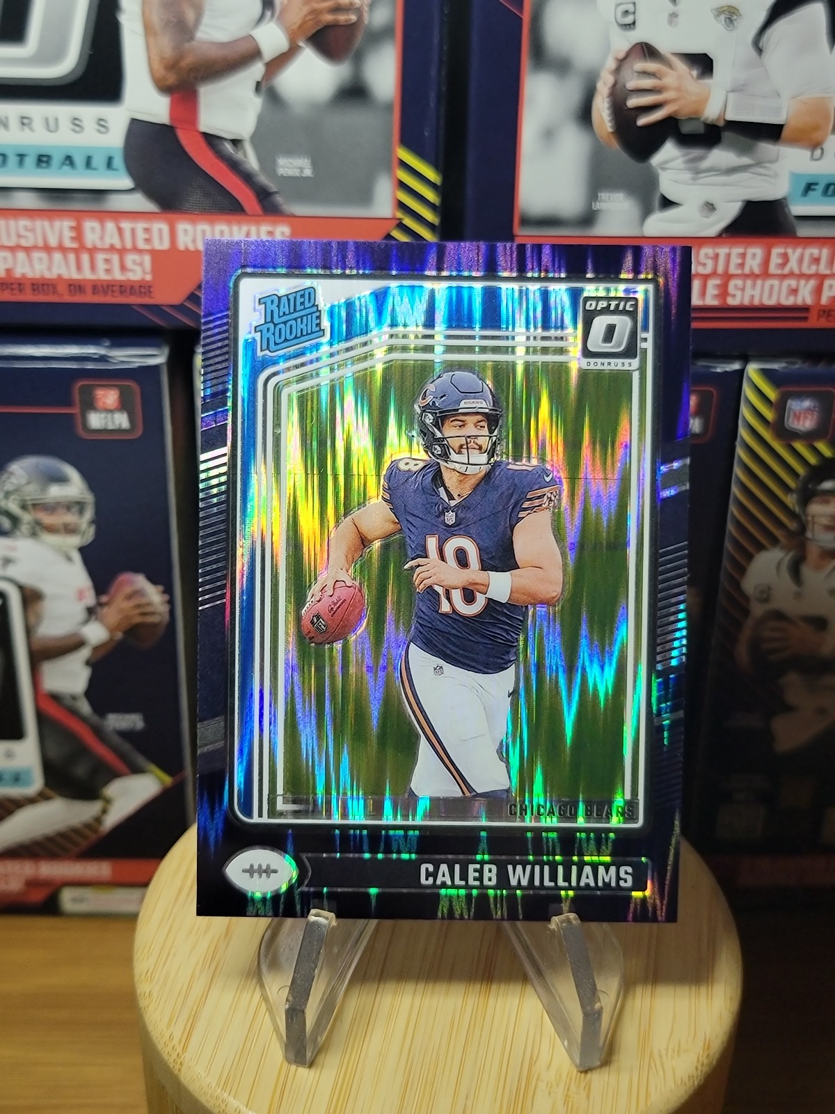 CALEB WILLIAMS 2024 PANINI DONRUSS OPTIC RATED ROOKIE PURPLE SHOCK