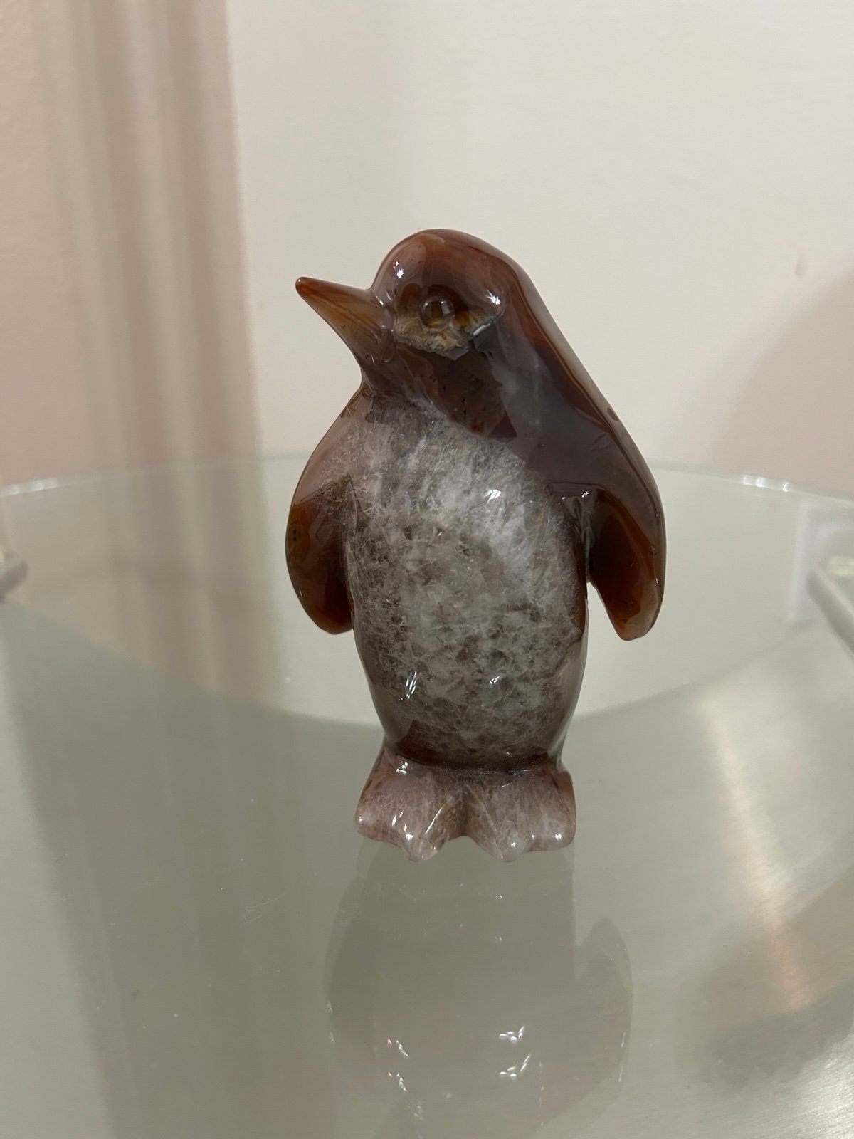 Brown Agate Penguin Carving