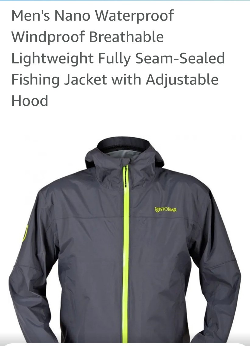 STORMR NANO fully seam sealed waterproof lightweight fishing Jacket Mens Large