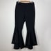 Ellery Black Sinuous Crop Flare High Rise Wool Blend Asymmetrical Pants Size 8