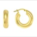 Gold plated 10mm round hoop earrings