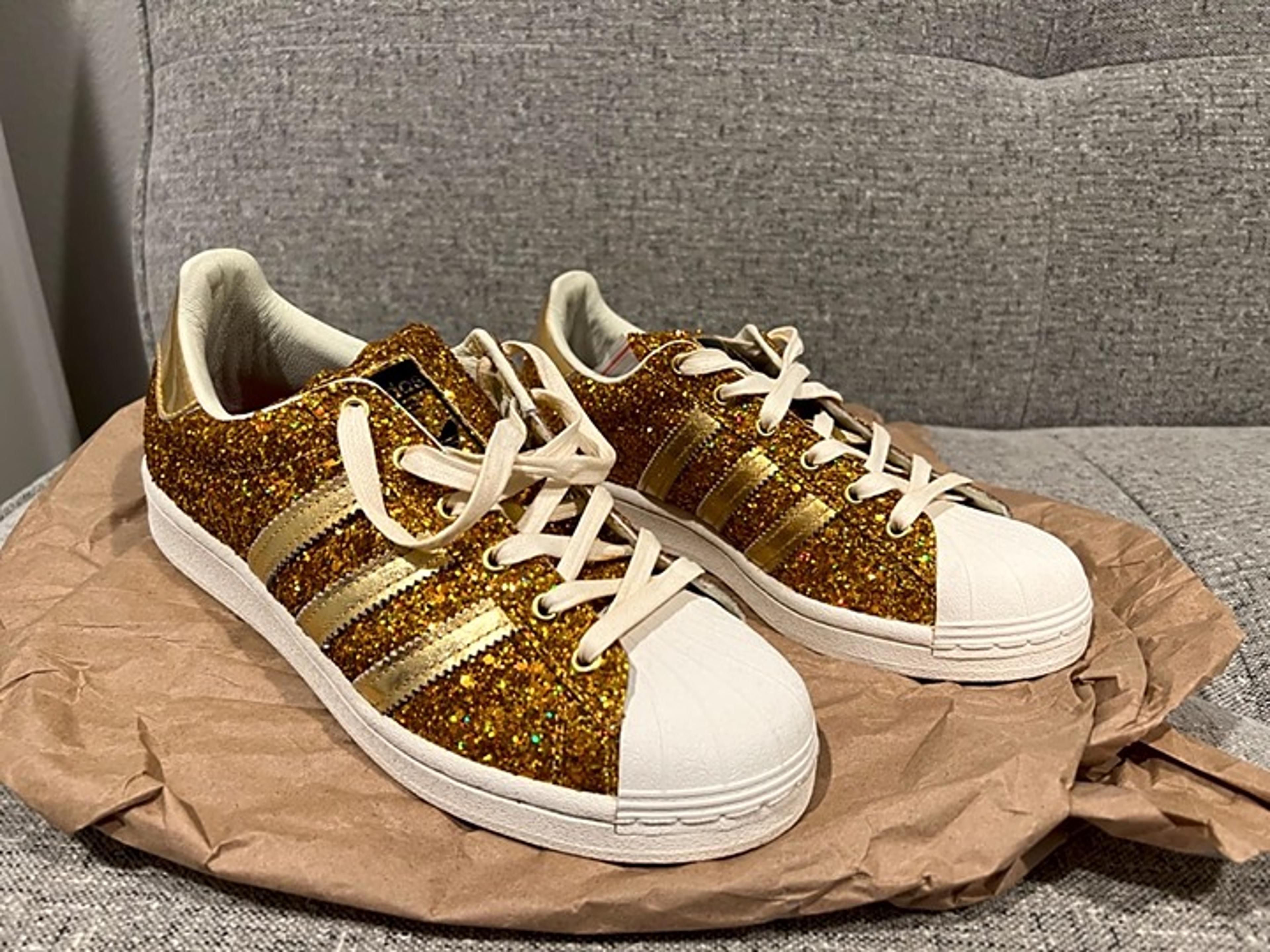 Rose gold glitter adidas Clearance