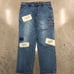 Vintage Y2K Akademiks Baggy Style Patchwork Denim Jeans Mens 36x34 Blue Faded