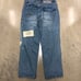 Vintage Y2K Akademiks Baggy Style Patchwork Denim Jeans Mens 36x34 Blue Faded