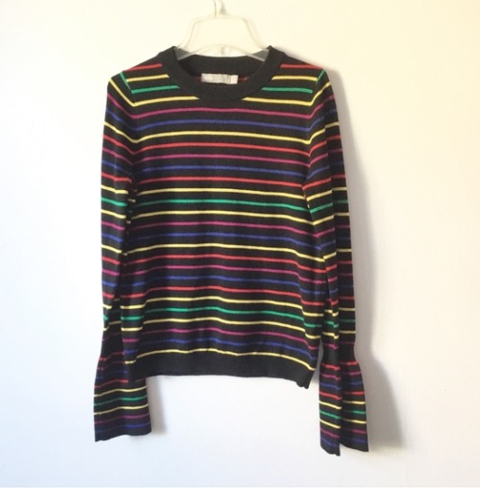 ASOS striped sweater with bell sleeves