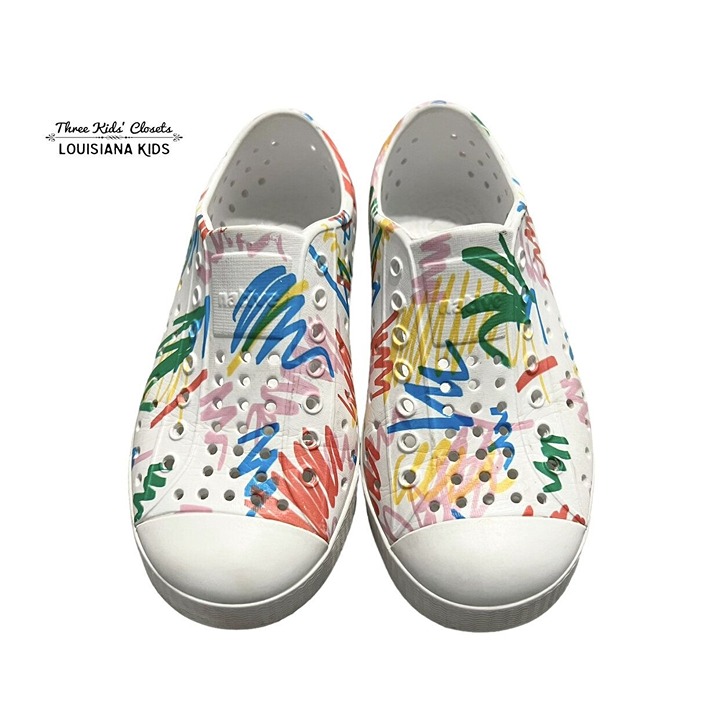 Native + Crayola C12 HTF Jefferson Scribble Sneaker Sandals Shoes