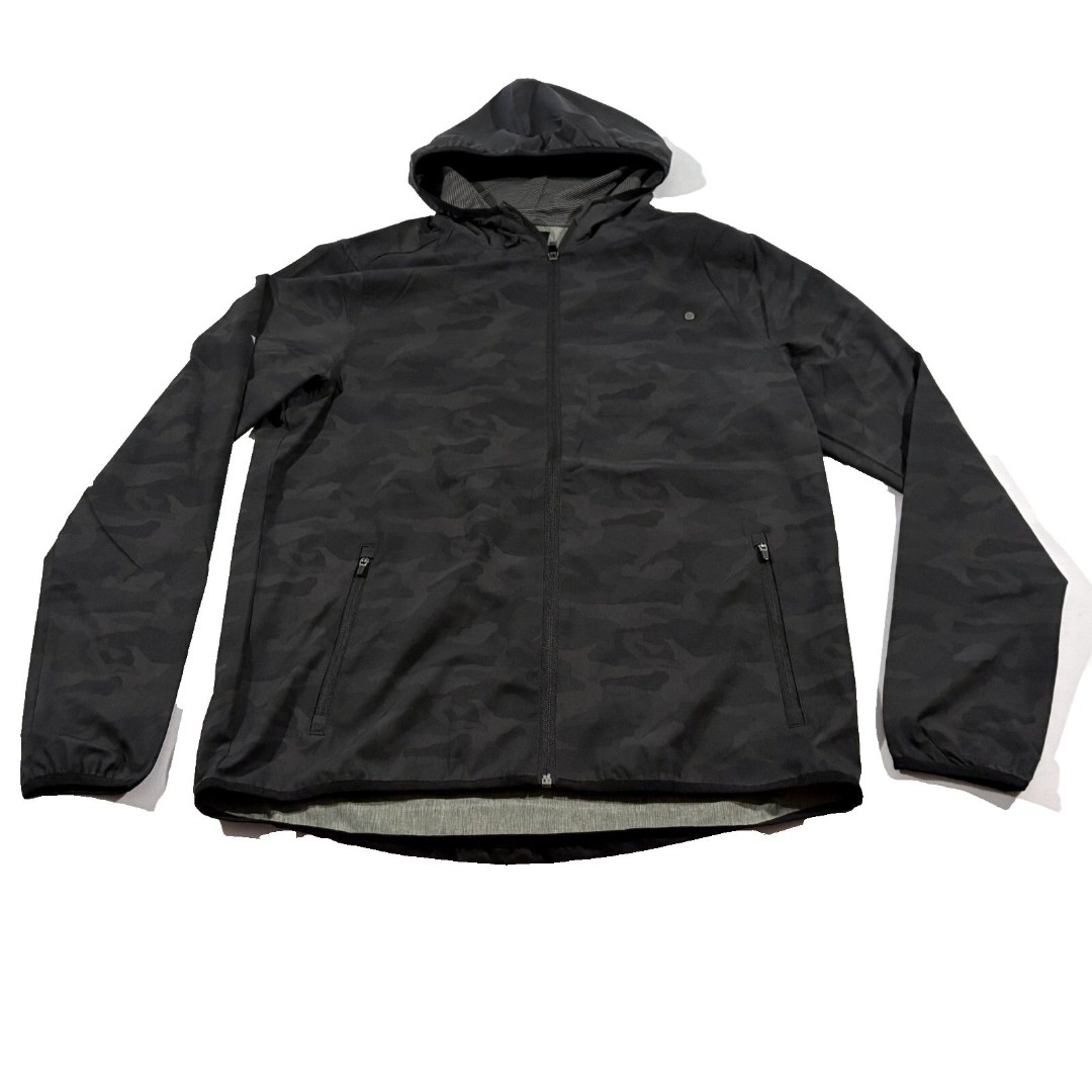 Vuori Jacket Mens Black Camo Outdoor Trainer Shell Running Jogging Sz M NWOT