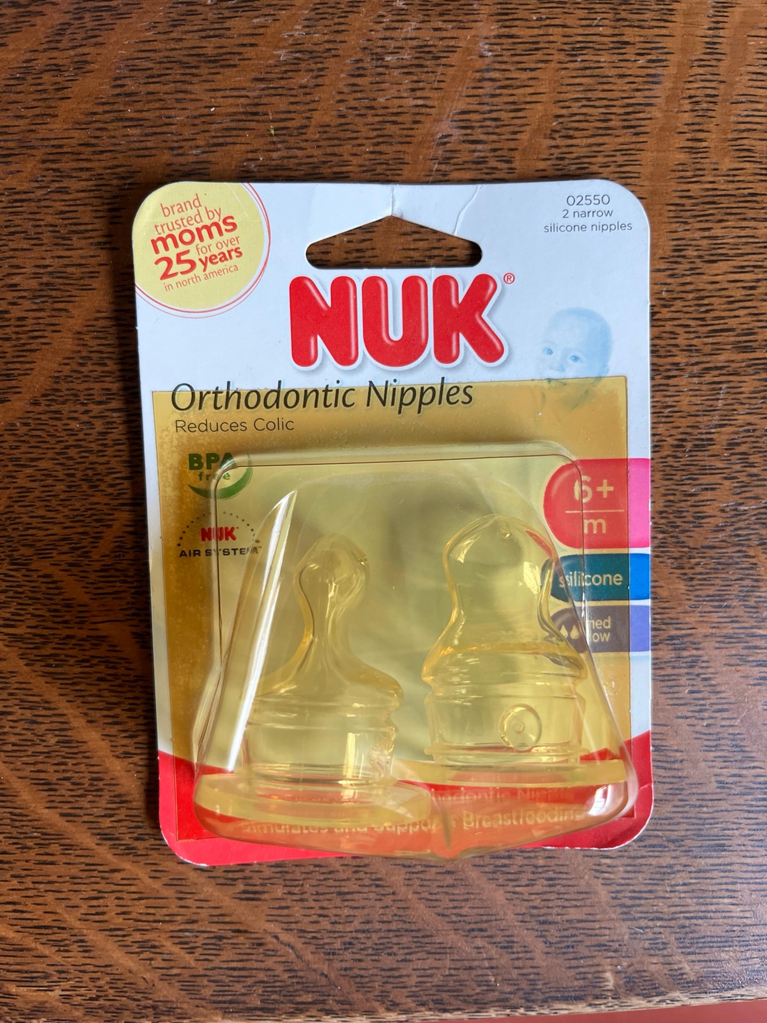 NUK Orthodontic Nipples Silicone 2 Narrow 02550 Medium Flow 2010 Germany NOS