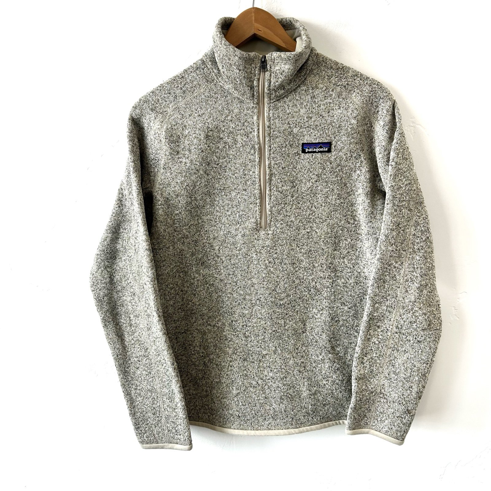 Patagonia Women's Better Sweater 1/4 Quarter Zip Gray Beige Heather Fleece