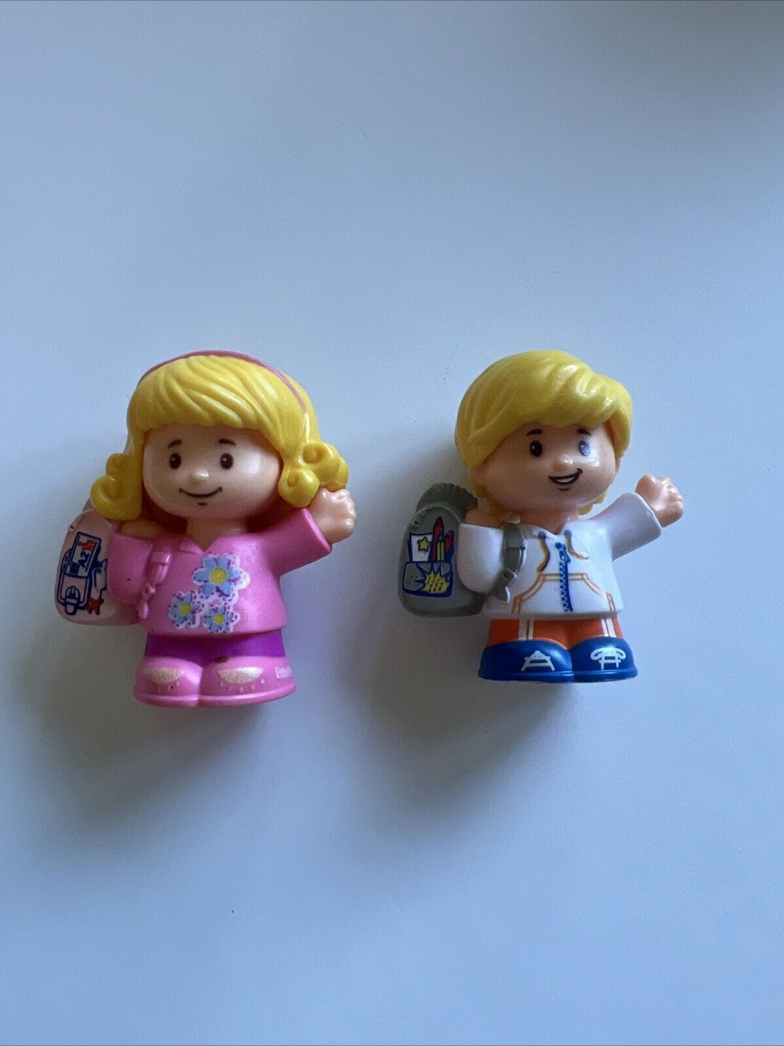 Fisher Price Little People Blonde Girl And Boy Backpack