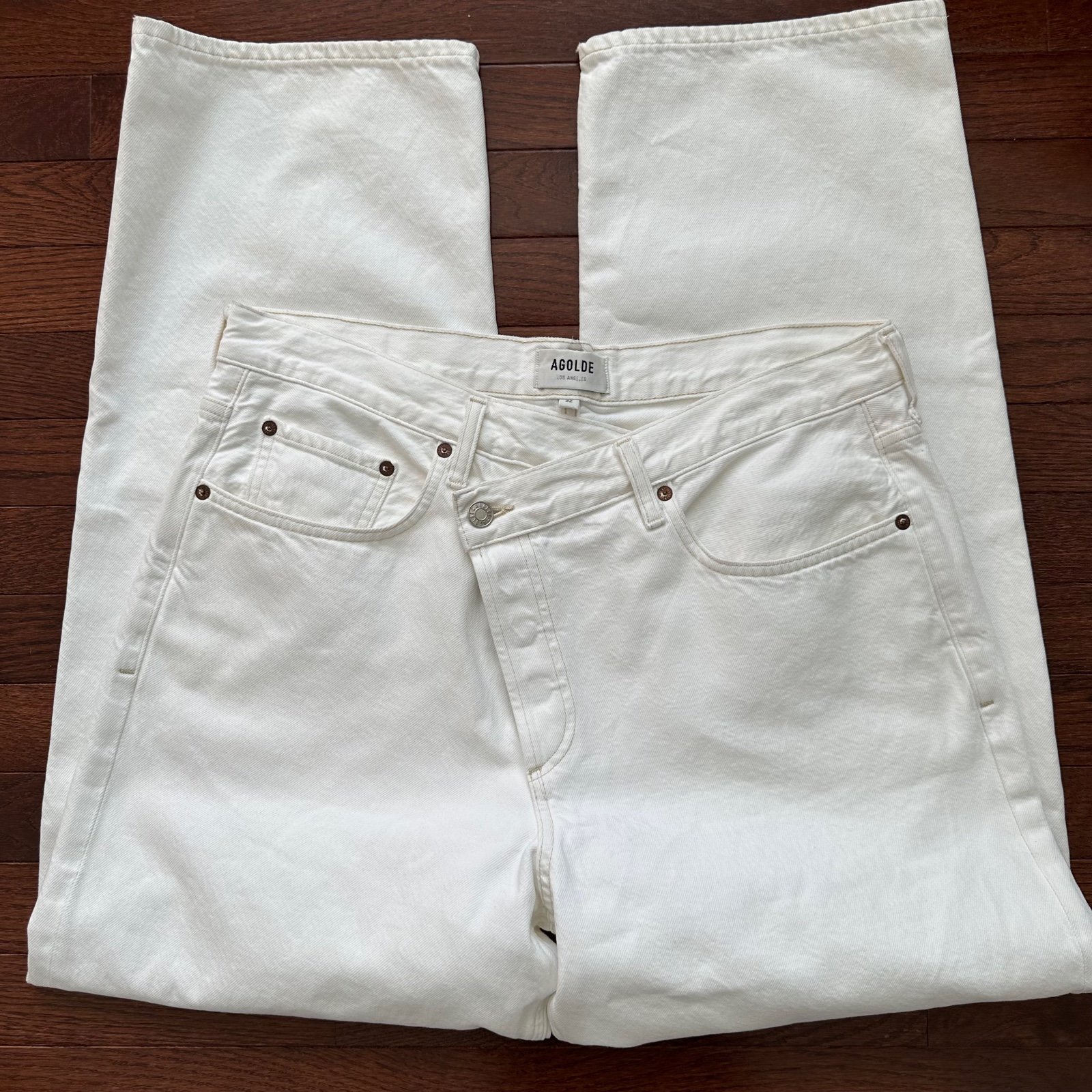 Agolde Criss Cross Button Fly Wide Leg Pants