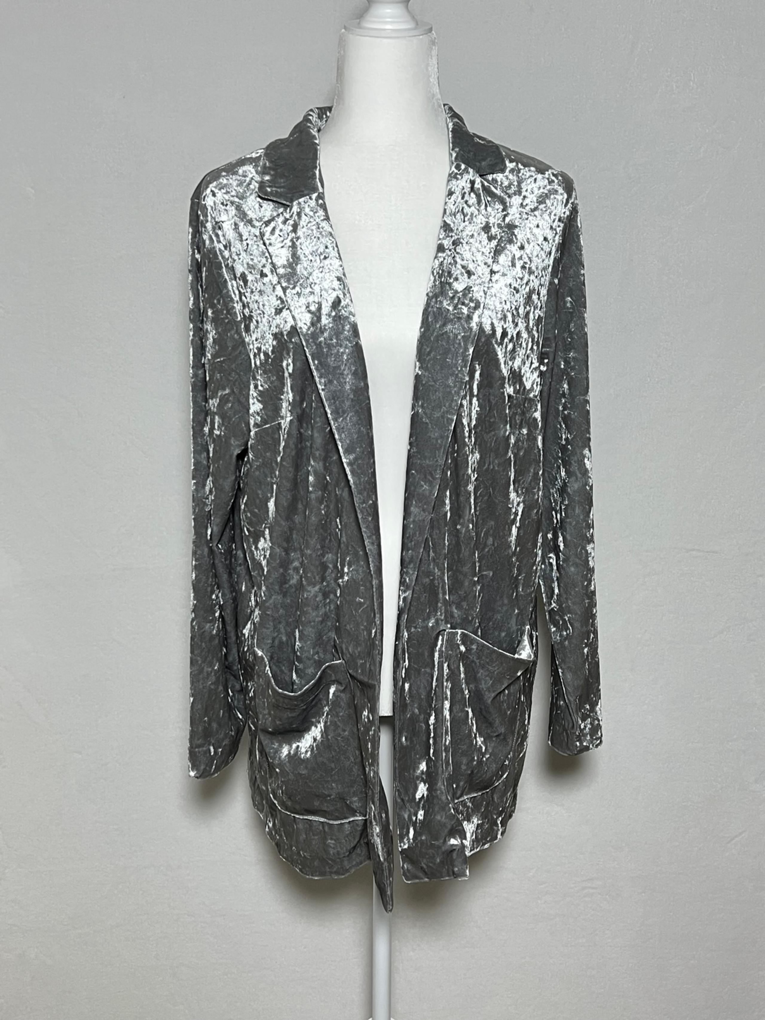 DIVIDED Crushed Velvet Gray Jacket Blazer - size L
