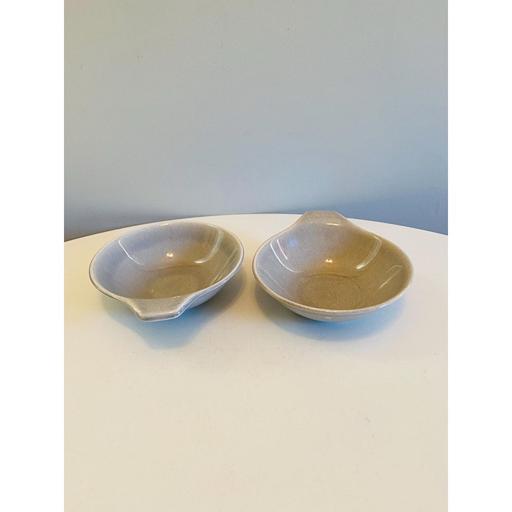 Vintage Russel Wright American Modern Granite Gray, Lug Soup Bowl, Set of 2, Ste