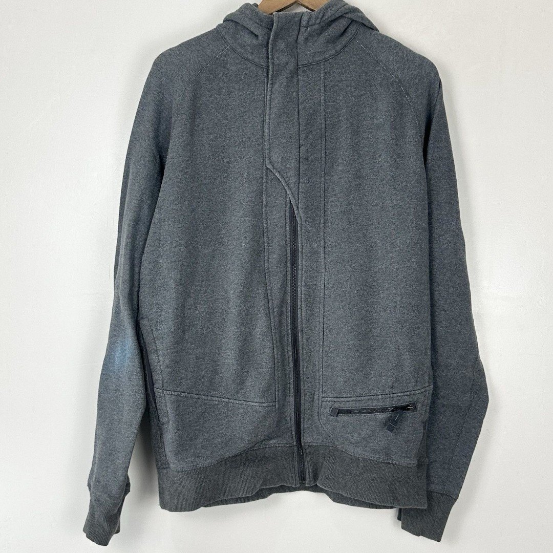 Lululemon Fleece Jacket XL Gray Full Zip Deep Cove Long Sleeve Hooded Scuba