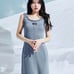 Darich Cut Denim Long Dress